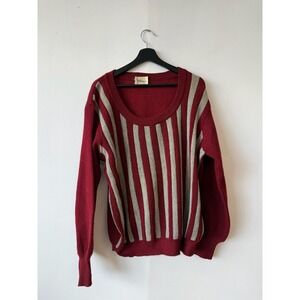 Vintage Pattinini Sweater Mens XL Wool Blend Retro Striped Made In Italy 70s 80s